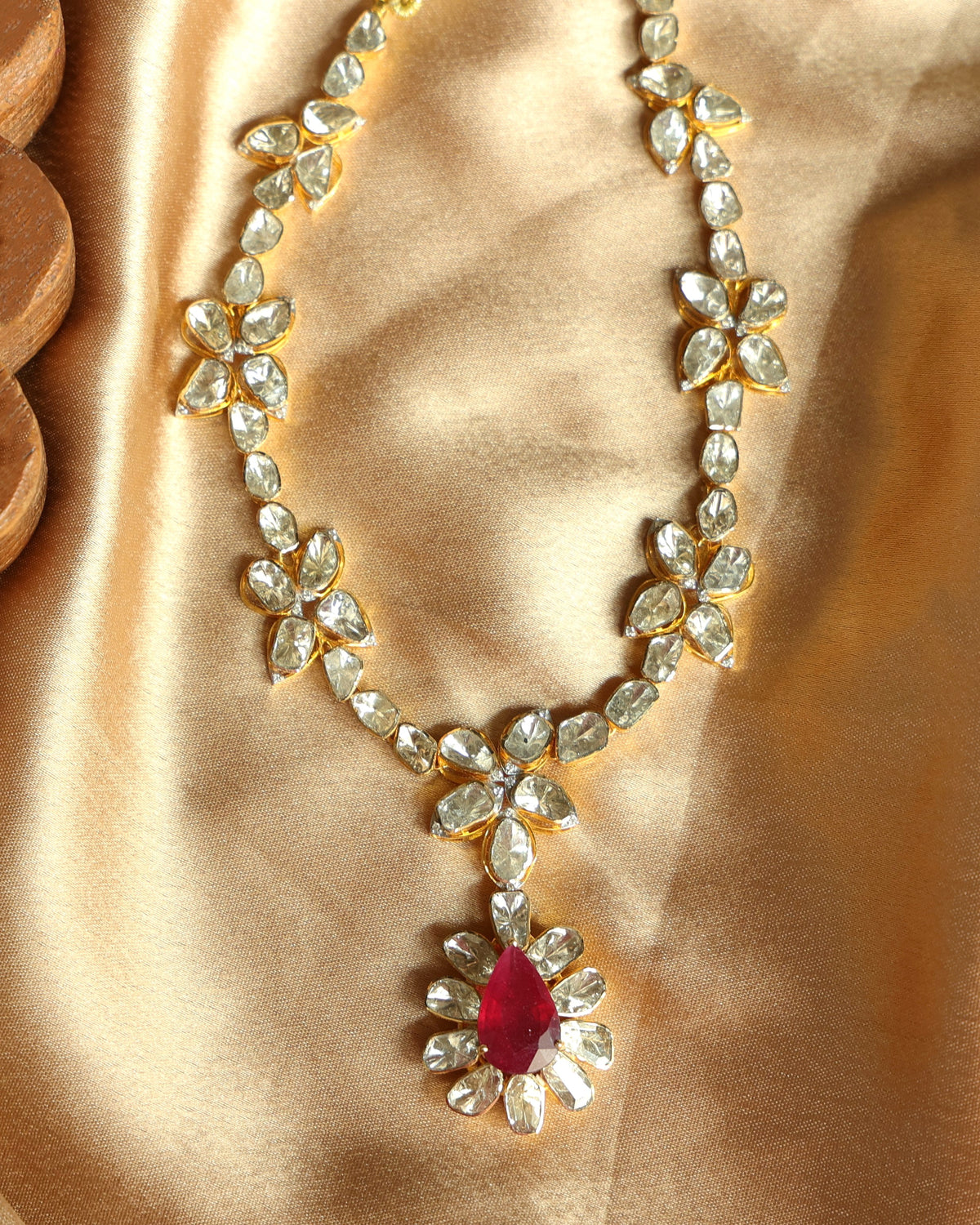 Nicole Polki And Diamond Necklace