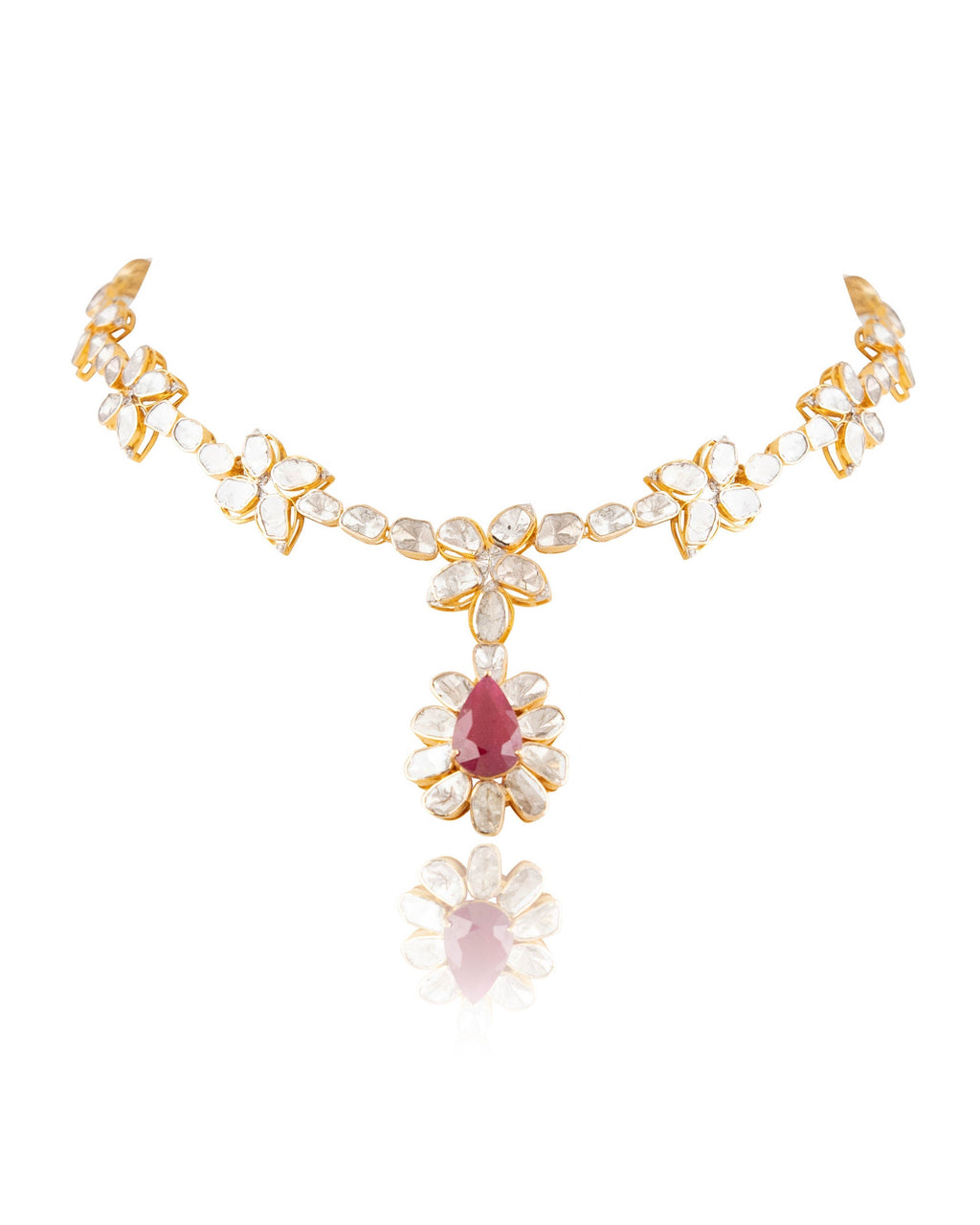 Nicole Polki And Diamond Necklace