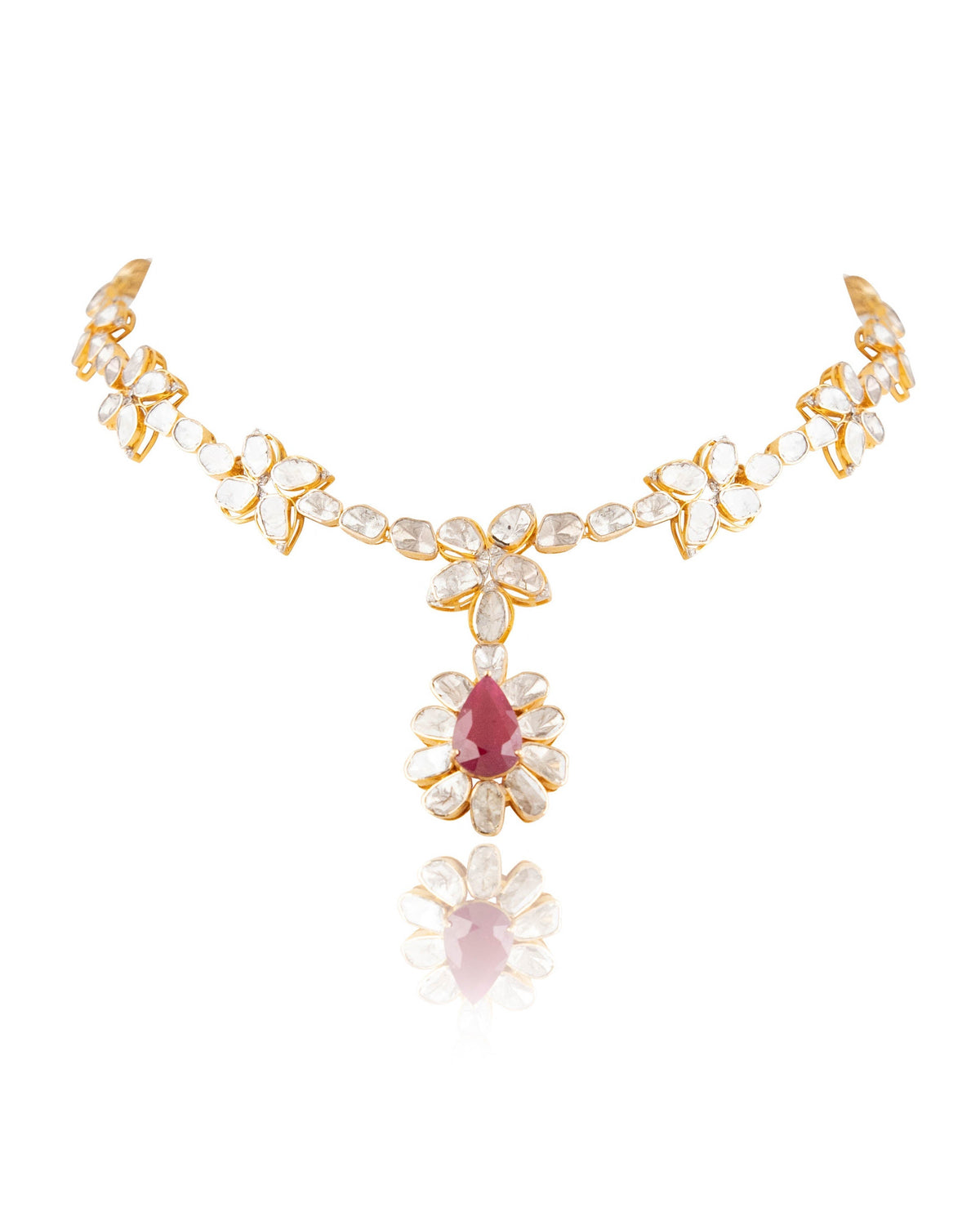 Nicole Polki And Diamond Necklace