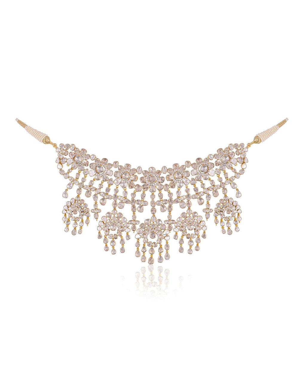 Goenka Choker And Nia Long Earrings Polki And Diamond Set