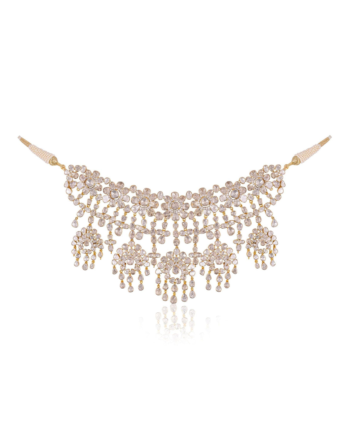 Goenka Choker And Nia Long Earrings Polki And Diamond Set