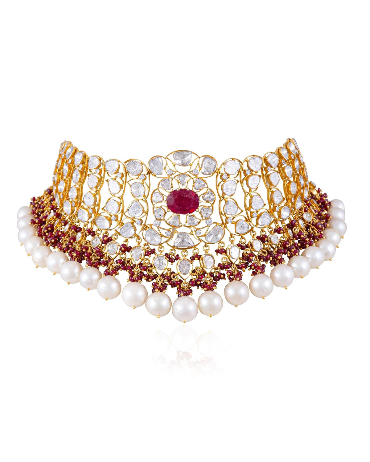Samrin Polki And Diamond Necklace