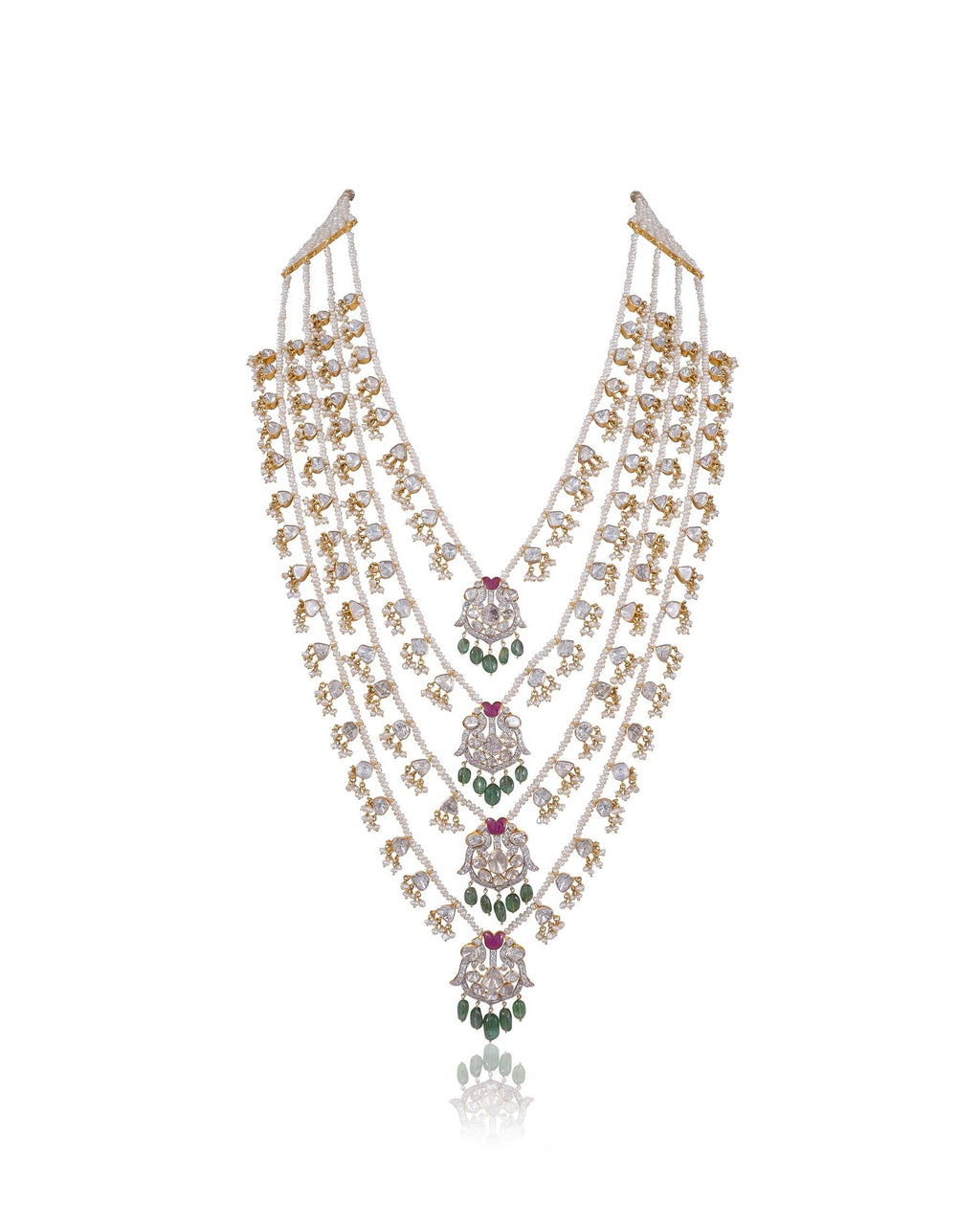 Hazel Polki And Diamond Long Necklace
