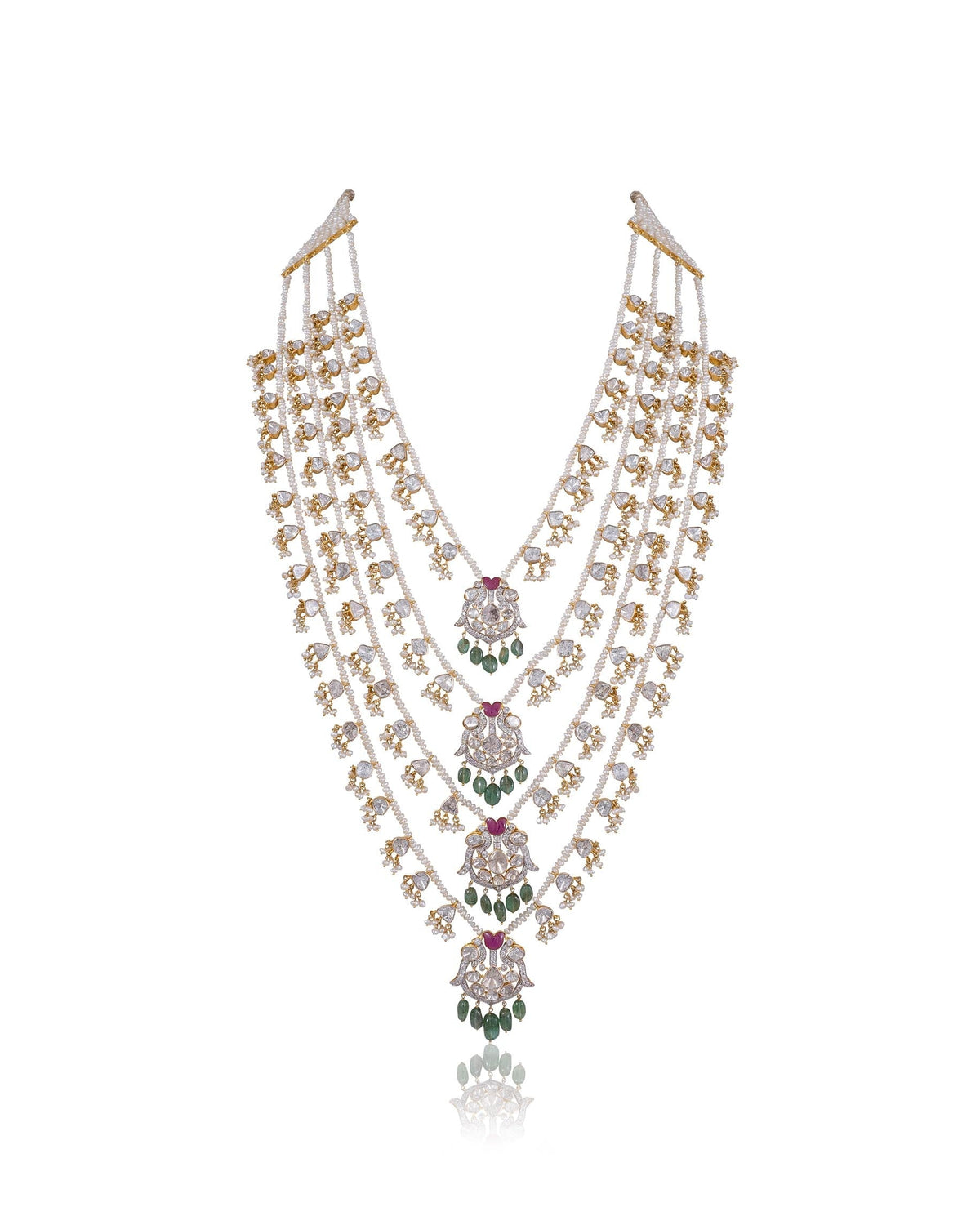 Hazel Polki And Diamond Long Necklace