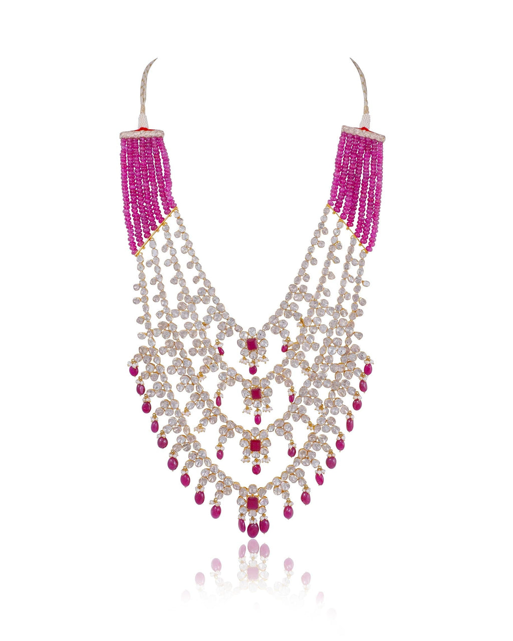 Kajol Long Necklace And Kashvi Tops Polki Set