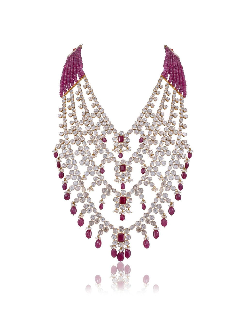 Kajol Long Necklace And Kashvi Tops Polki Set
