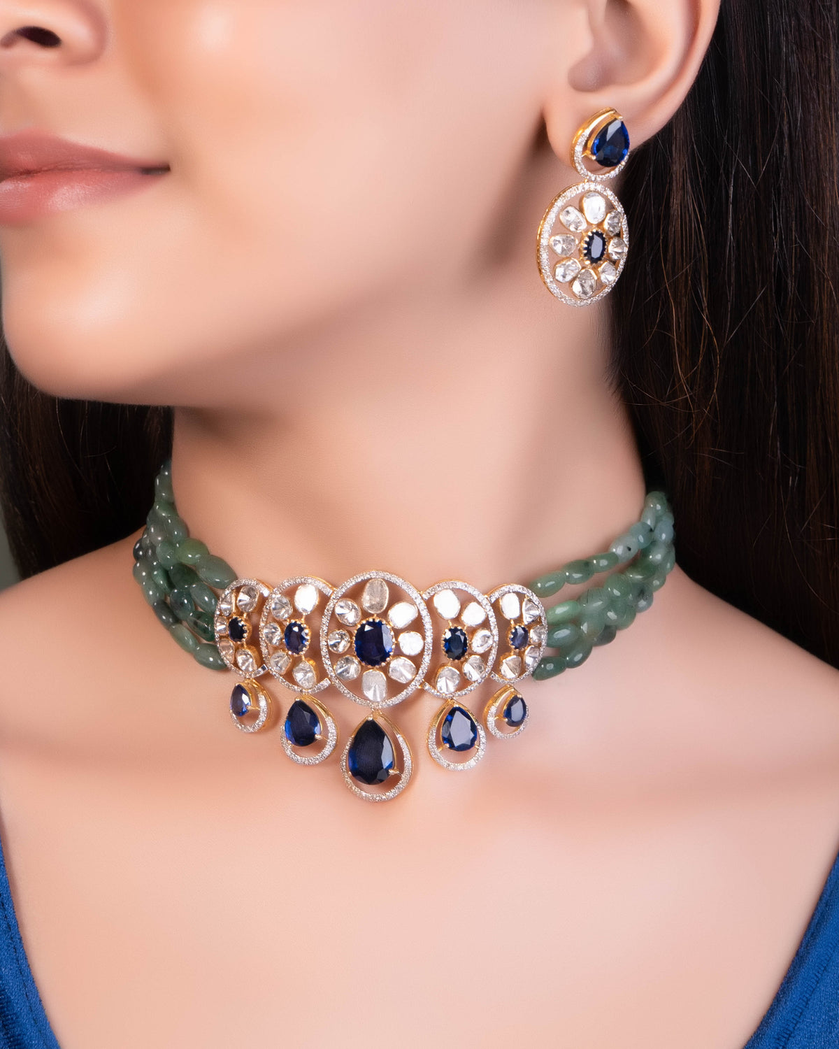 Saira Polki And Diamond Bead Choker