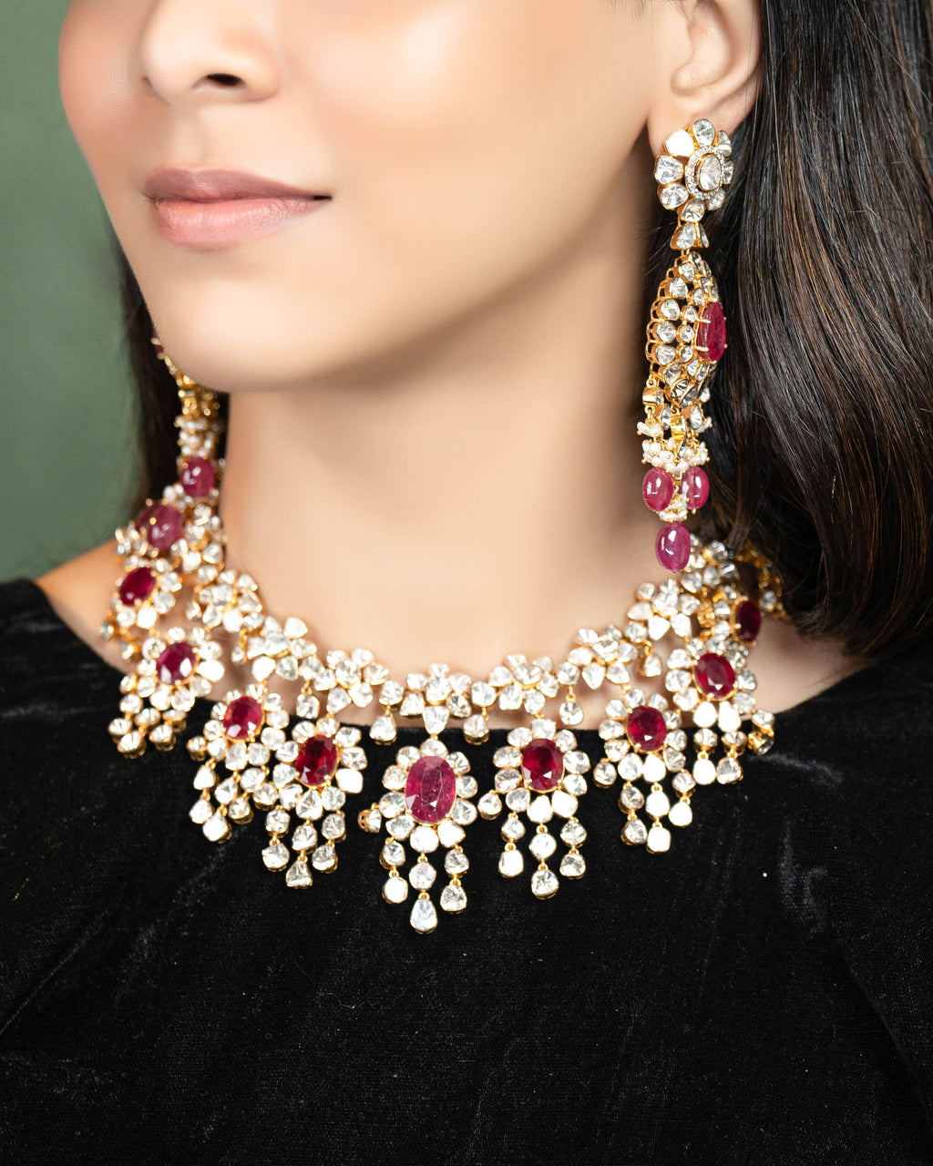 Usha Polki And Diamond Earrings