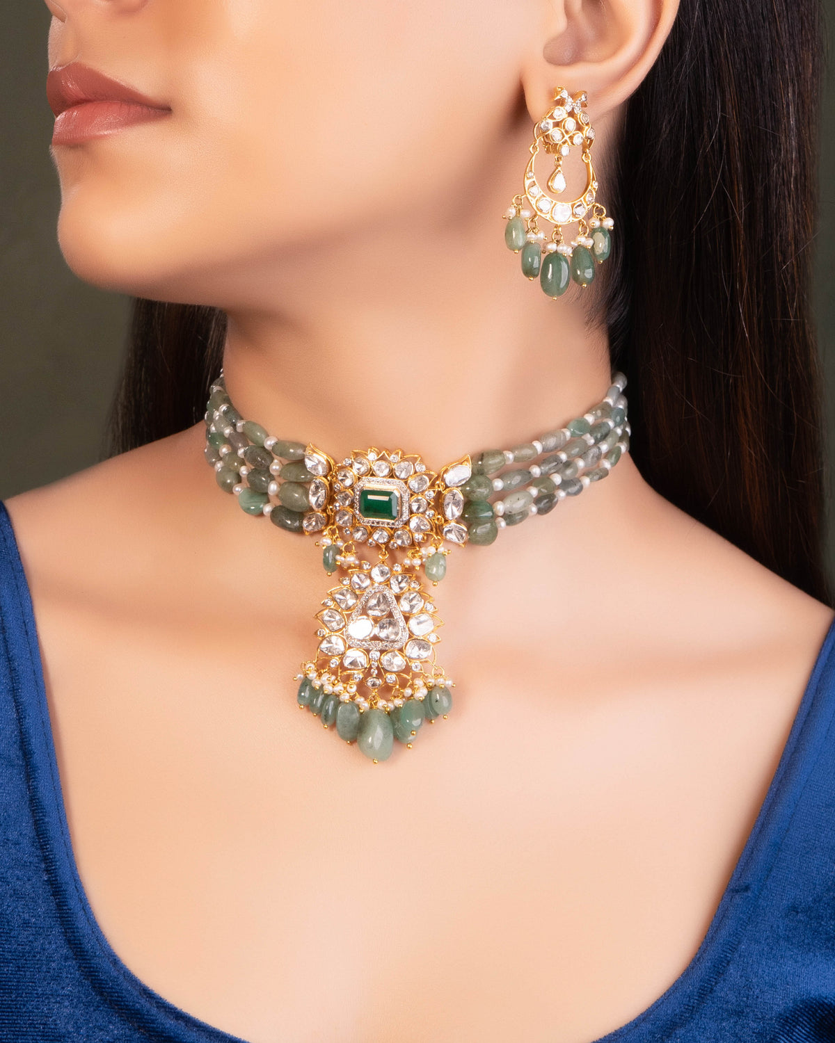 Deepsha Polki And Diamond Chandbalis
