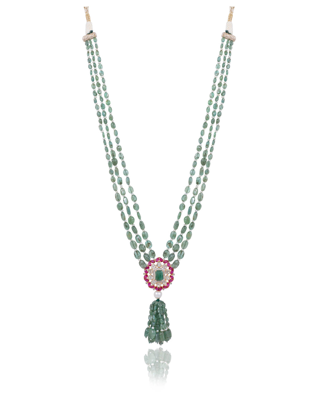 Ella Polki And Diamond Bead Pendant