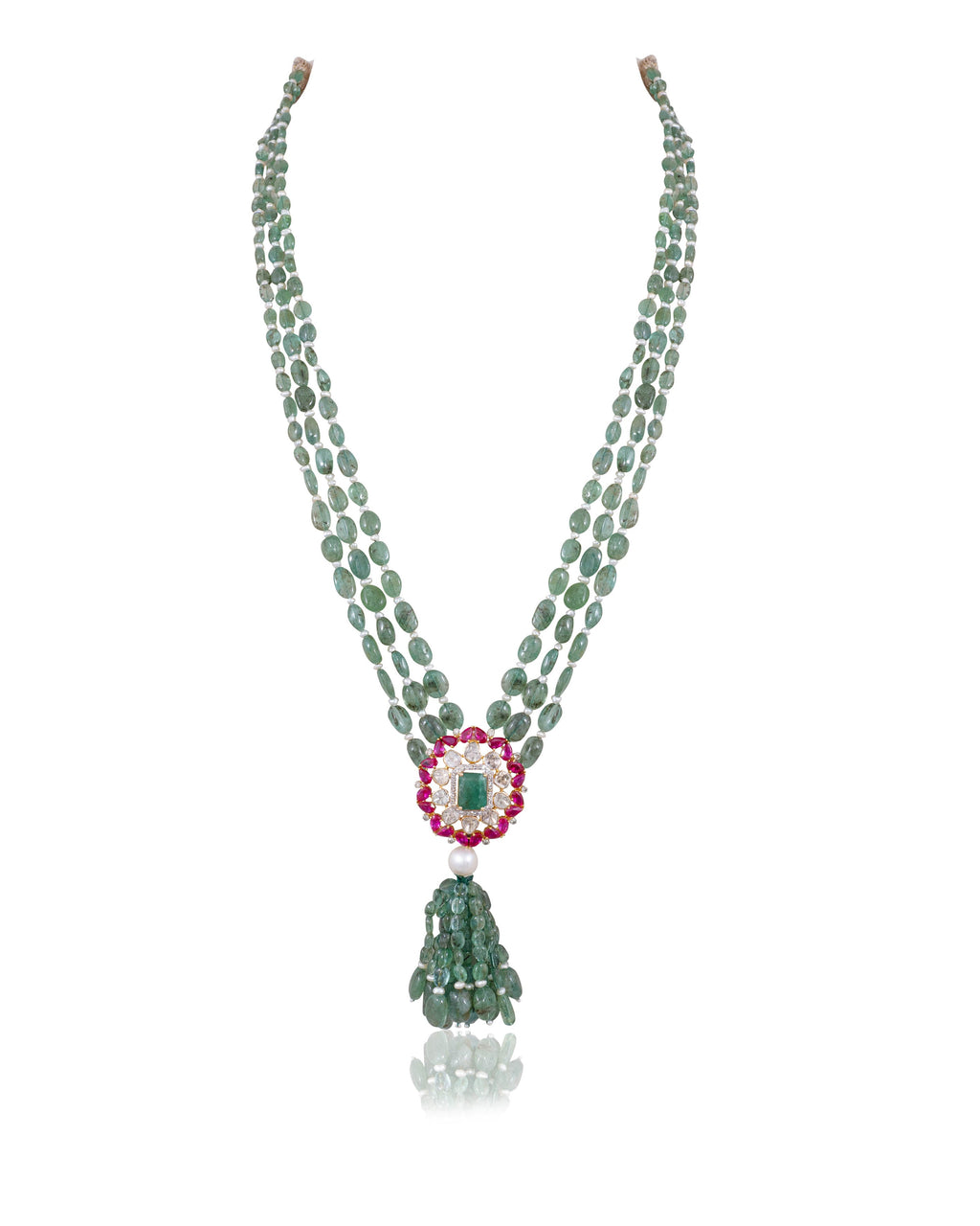 Ella Polki And Diamond Bead Pendant