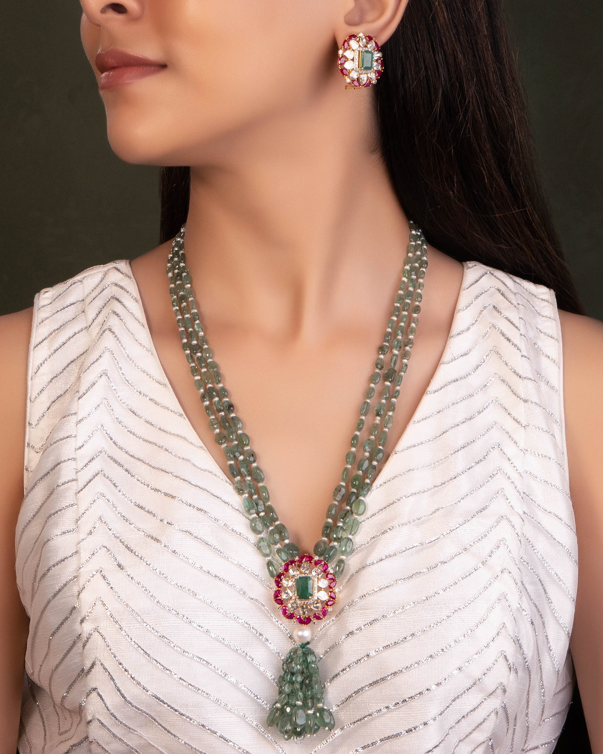 Aabida Polki And Diamond Tops