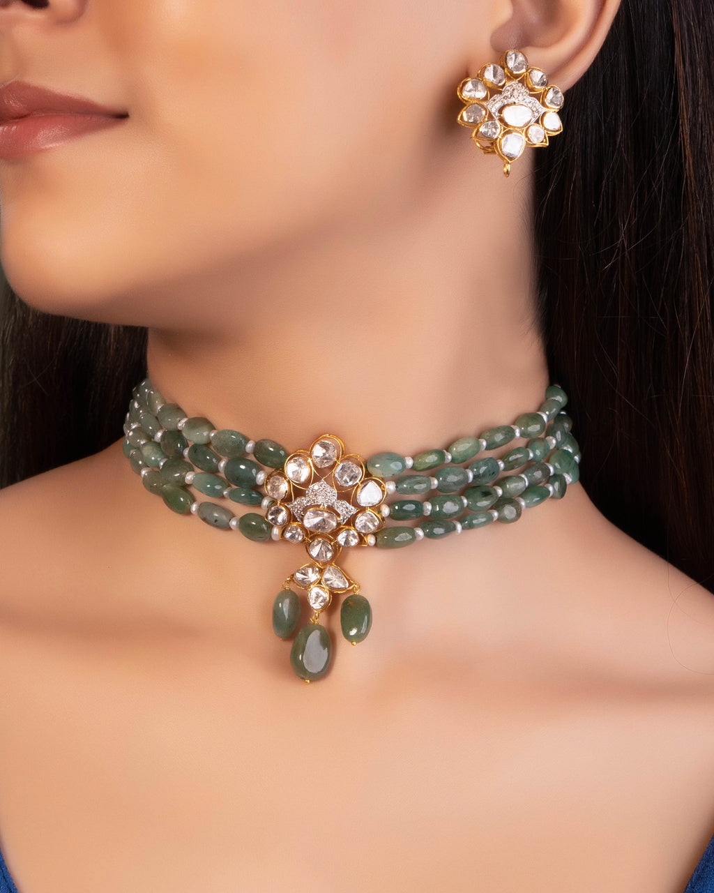 Trusha Polki And Diamond Tops