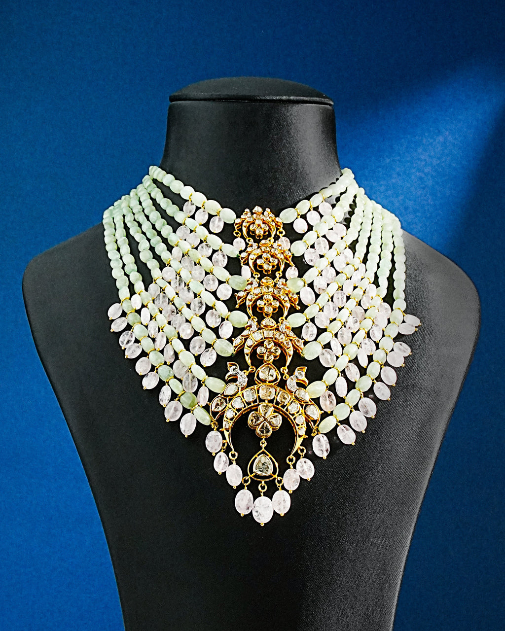 Aarifa Polki And Diamond Bead Pendant