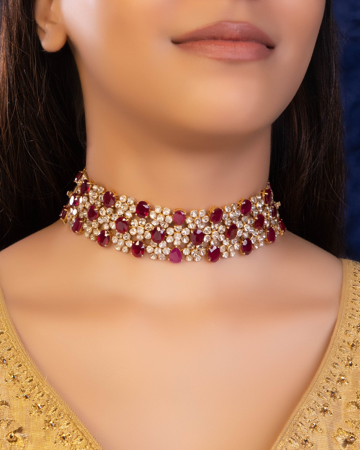 Arzia Choker And Saida Tops Polki Set