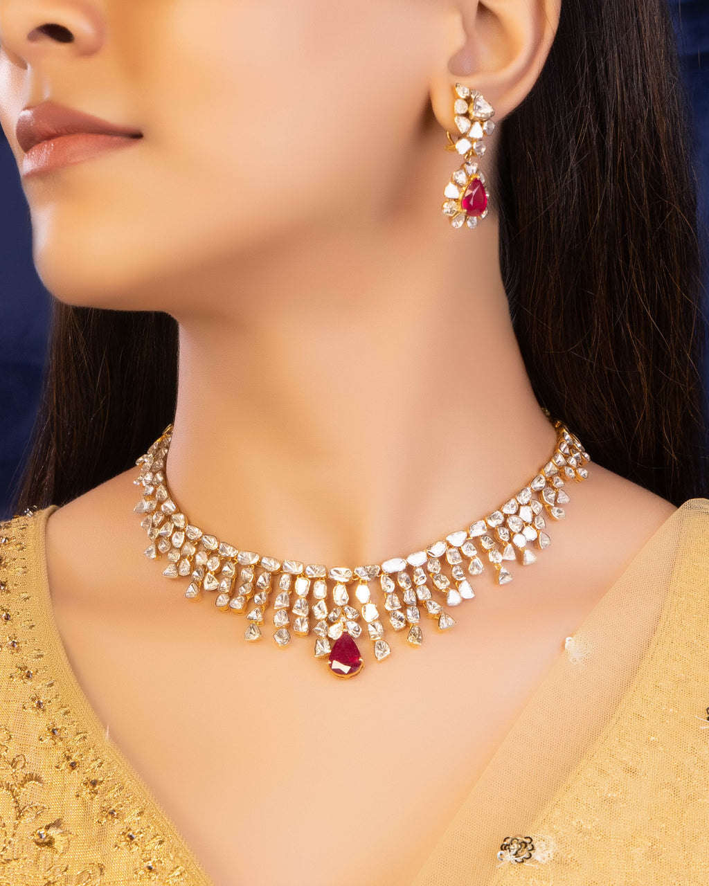 Sanskruti Polki Long Earrings