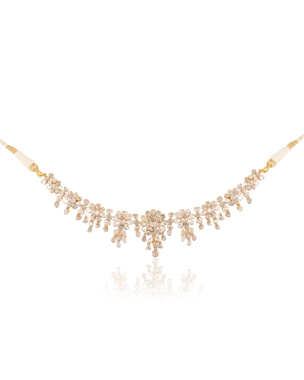 Saloni Necklace And Alvina Long Earrings Polki Set