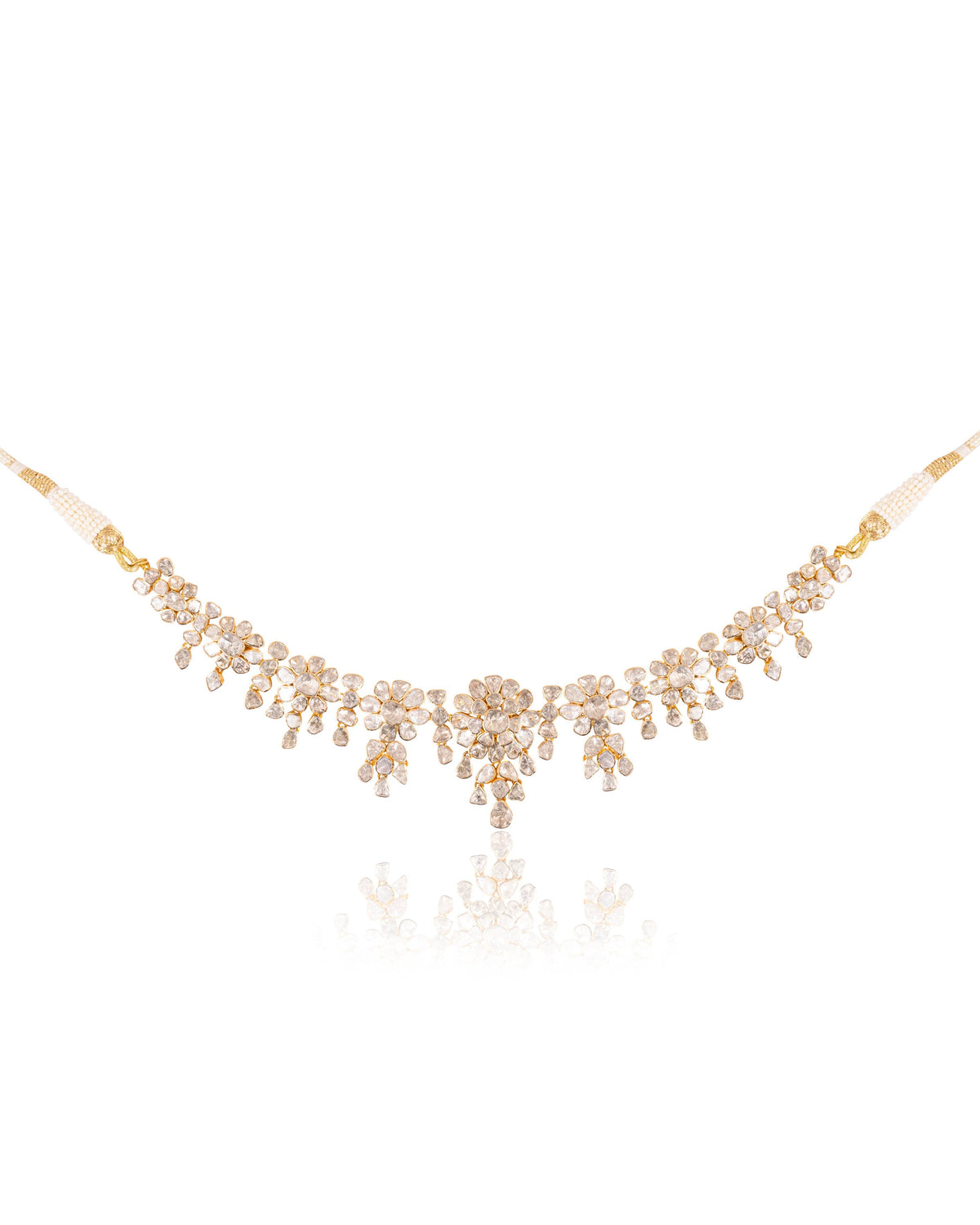 Saloni Necklace And Alvina Long Earrings Polki Set