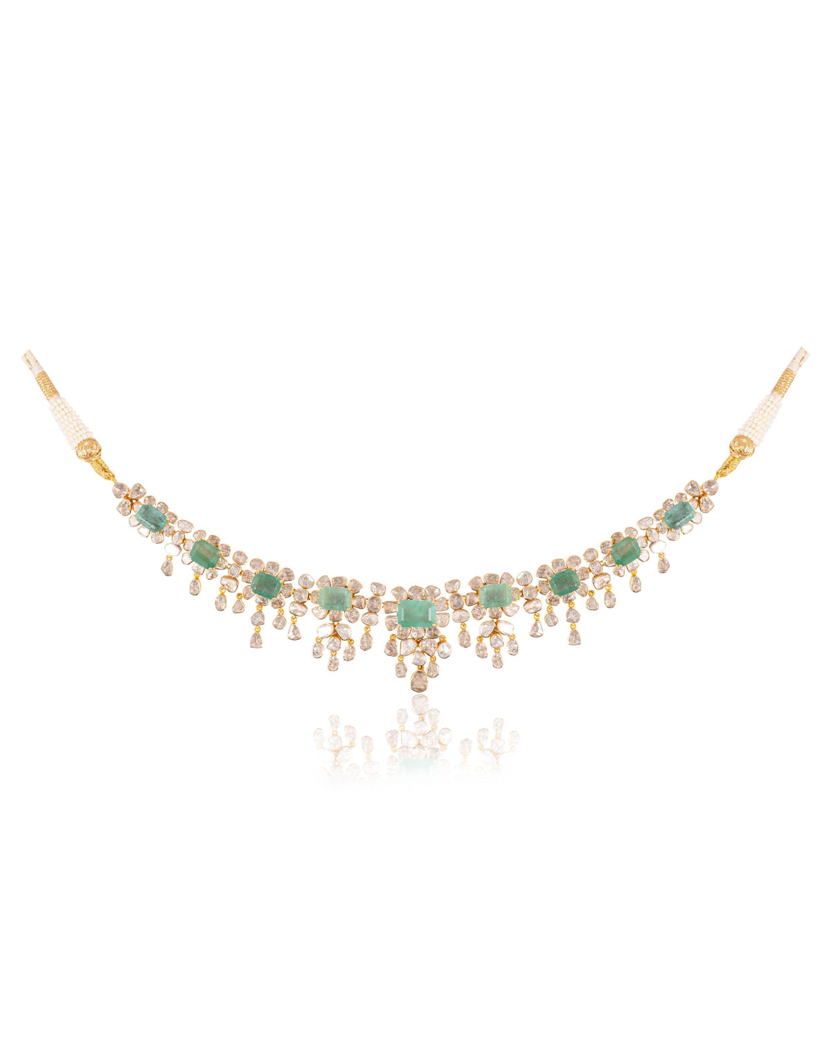 Muskaan Necklace And Zaveriya Long Earrings Polki Set