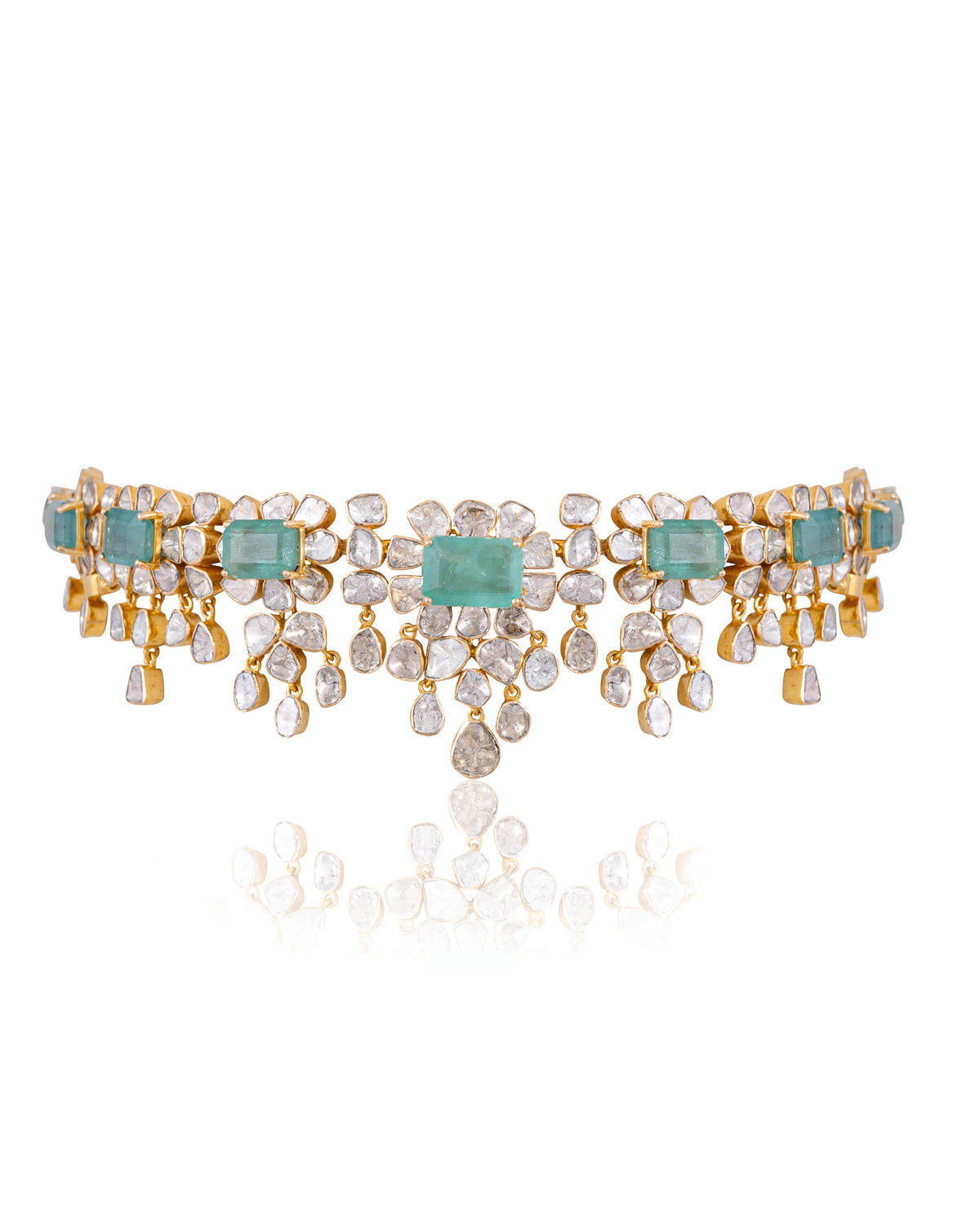 Muskaan Necklace And Zaveriya Long Earrings Polki Set