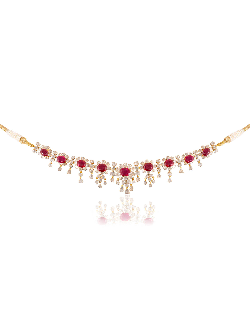 Druti Necklace And Aashika Long Earrings Polki Set