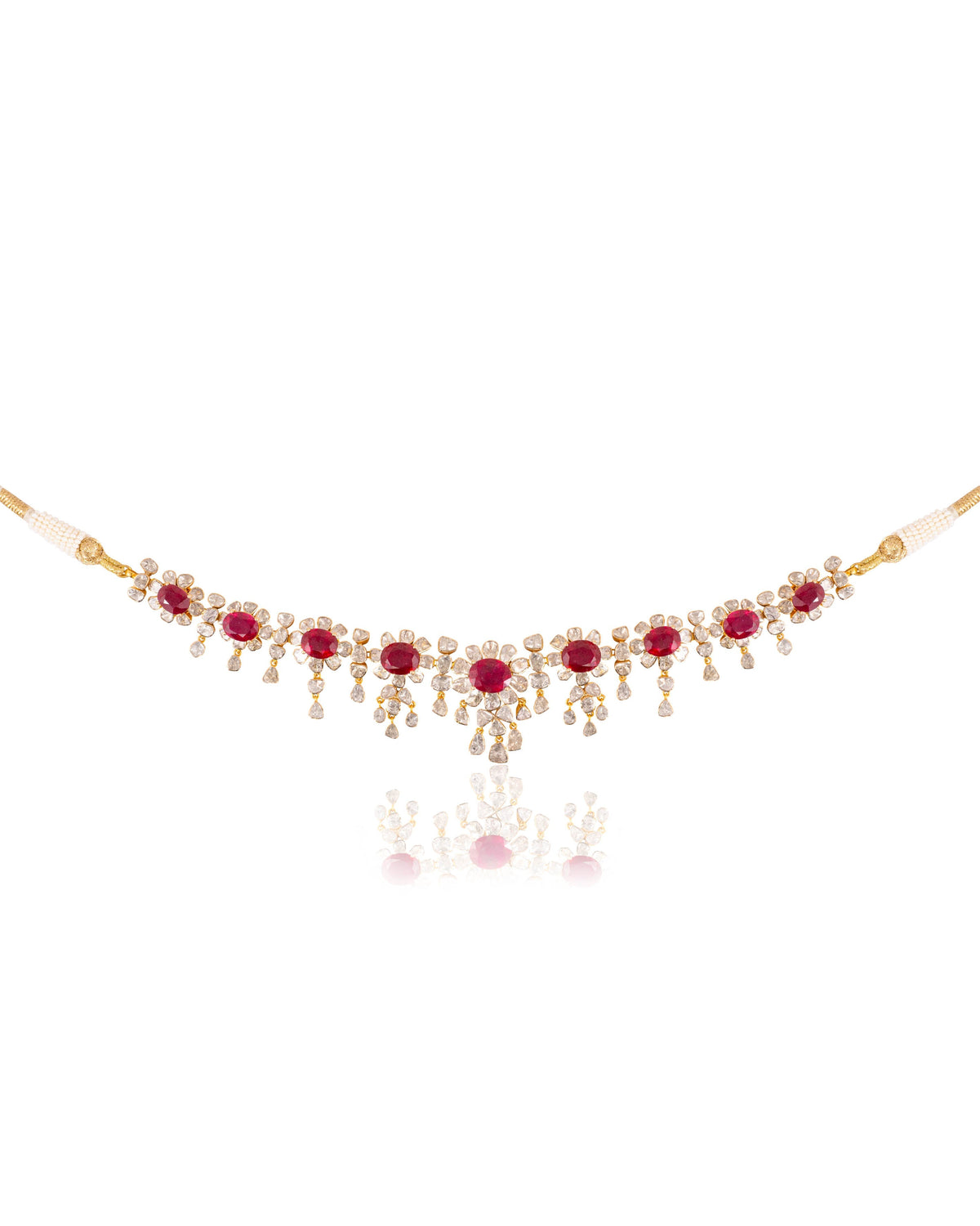 Druti Necklace And Aashika Long Earrings Polki Set