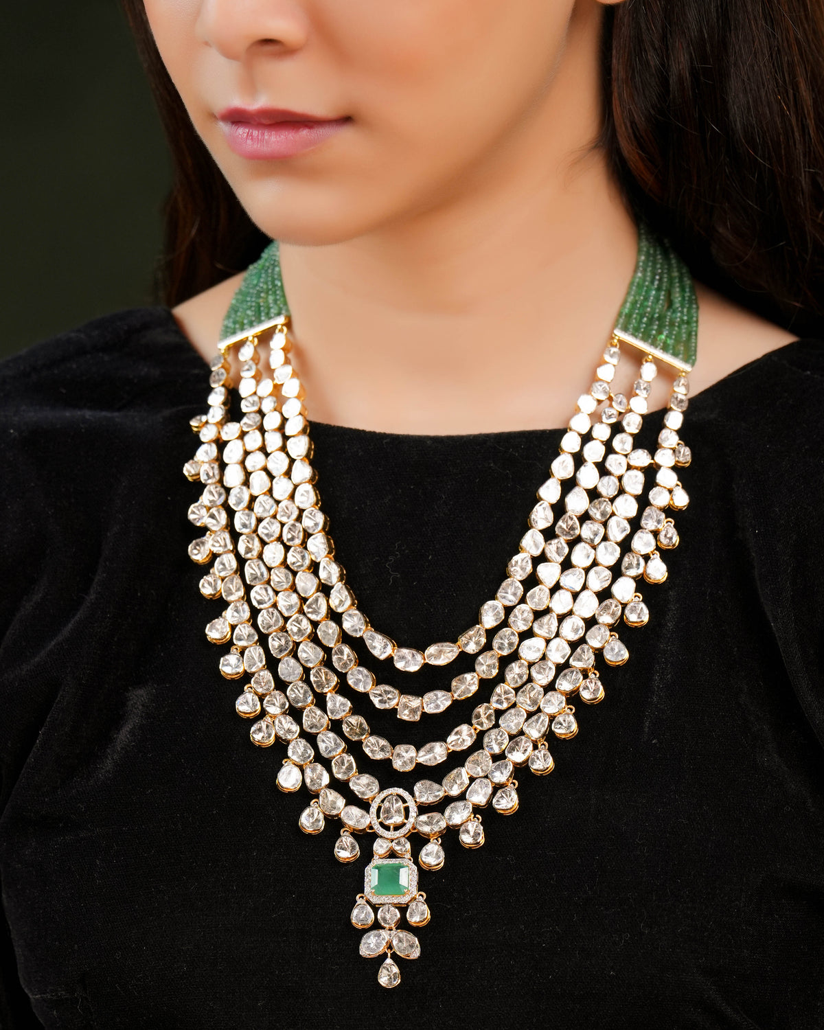 Shefalika Polki And Diamond Long Necklace
