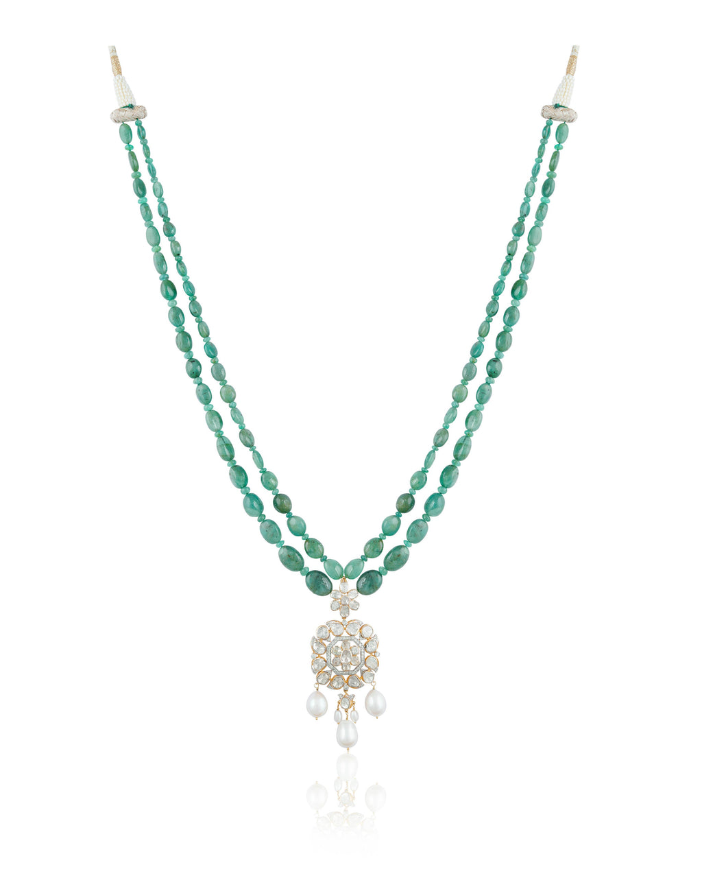 Isha Polki And Diamond Bead Pendant