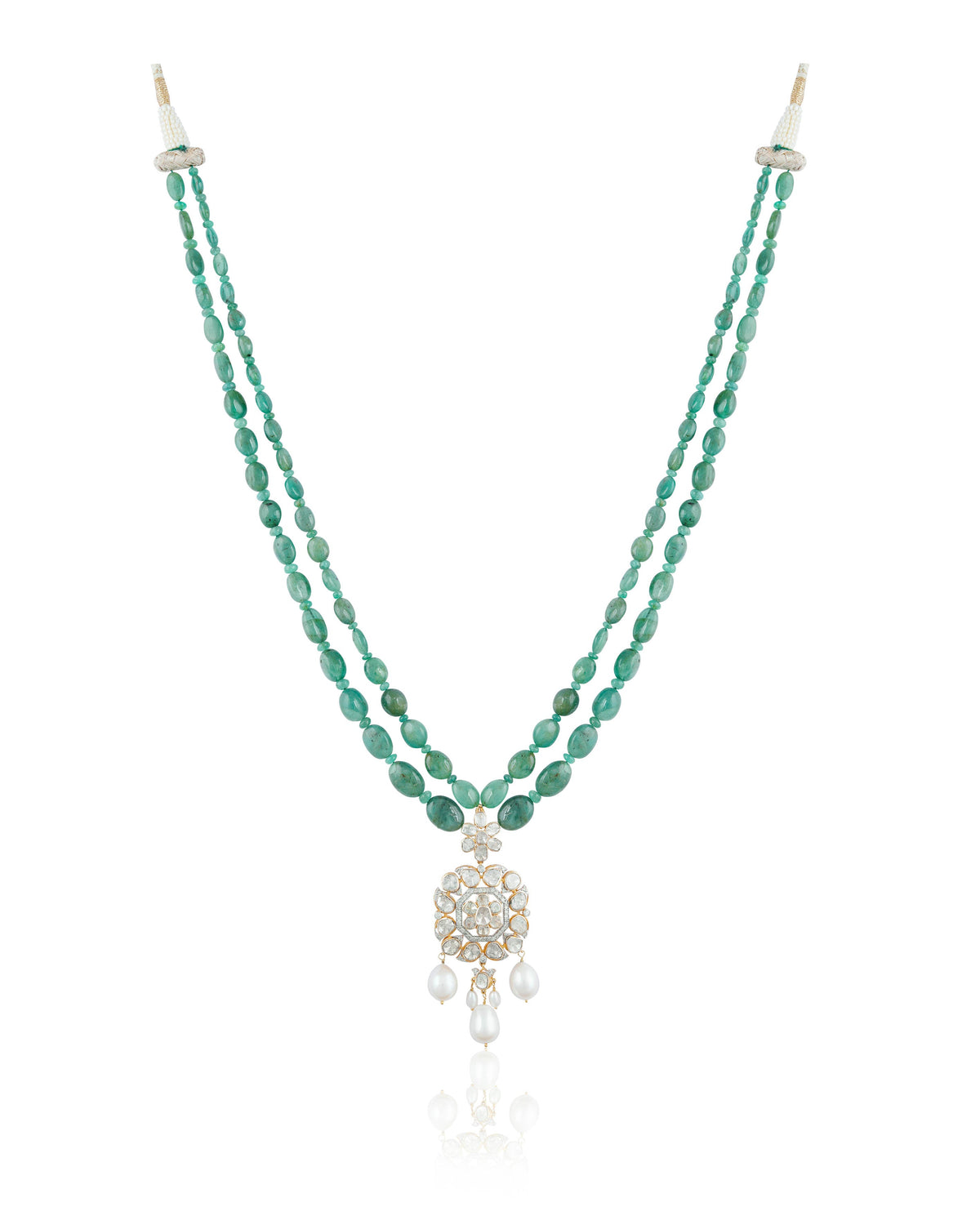 Isha Polki And Diamond Bead Pendant