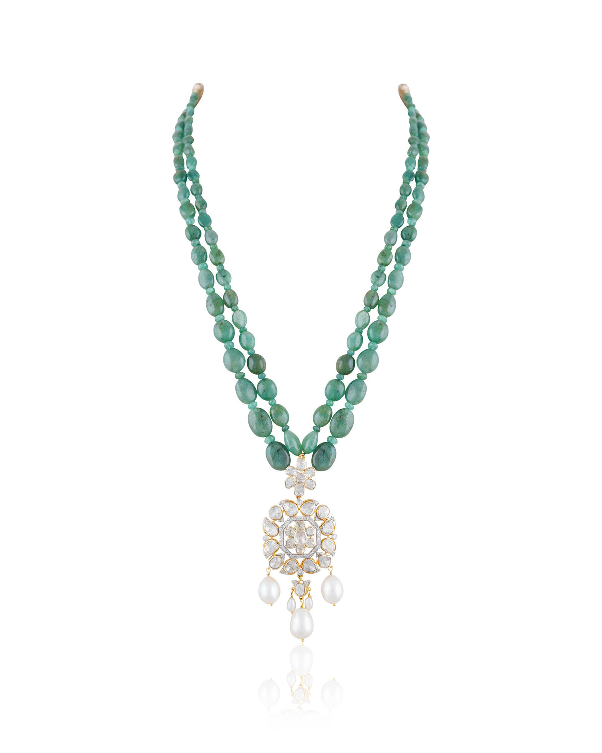 Isha Polki And Diamond Bead Pendant