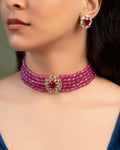 Nandini Bead Choker And Pariniti Tops Polki And Diamond Set