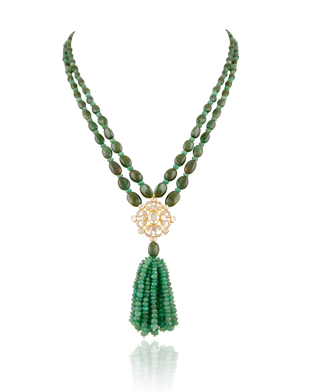 Aisha Polki And Diamond Bead Pendant