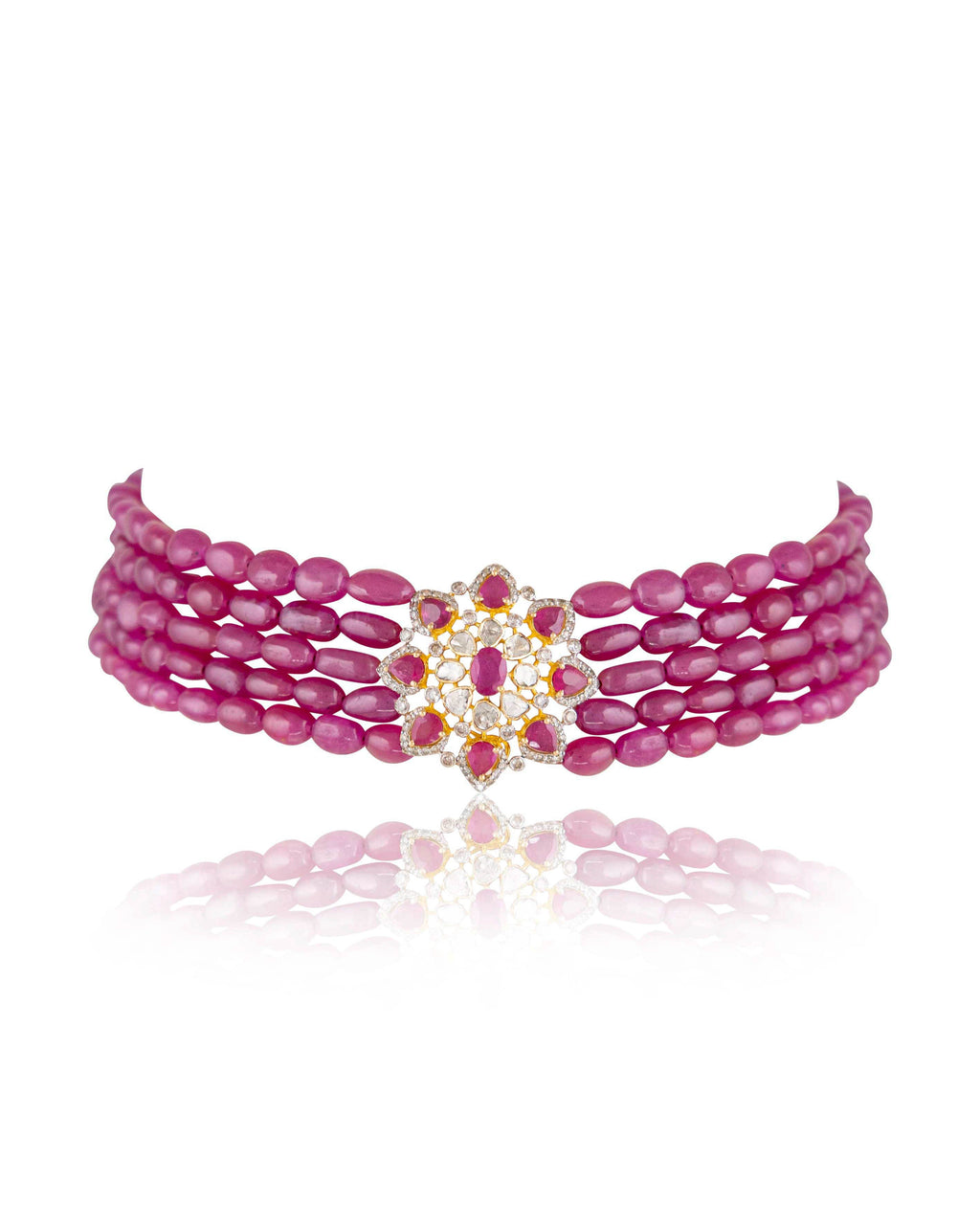 Tanaaz Polki And Diamond Bead Choker
