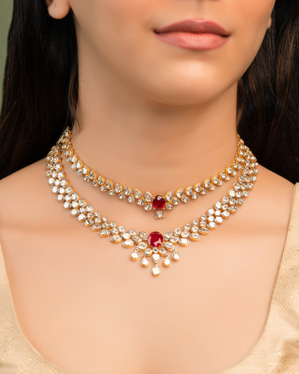 Bella Polki And Diamond Necklace