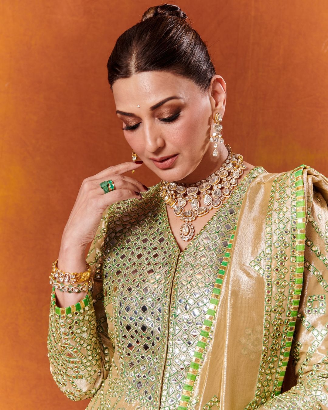 Mehek Polki And Diamond Bangle