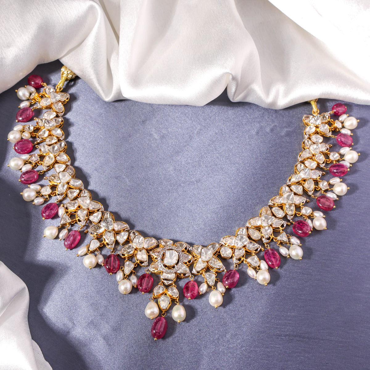 Ruelle Polki And Diamond Necklace