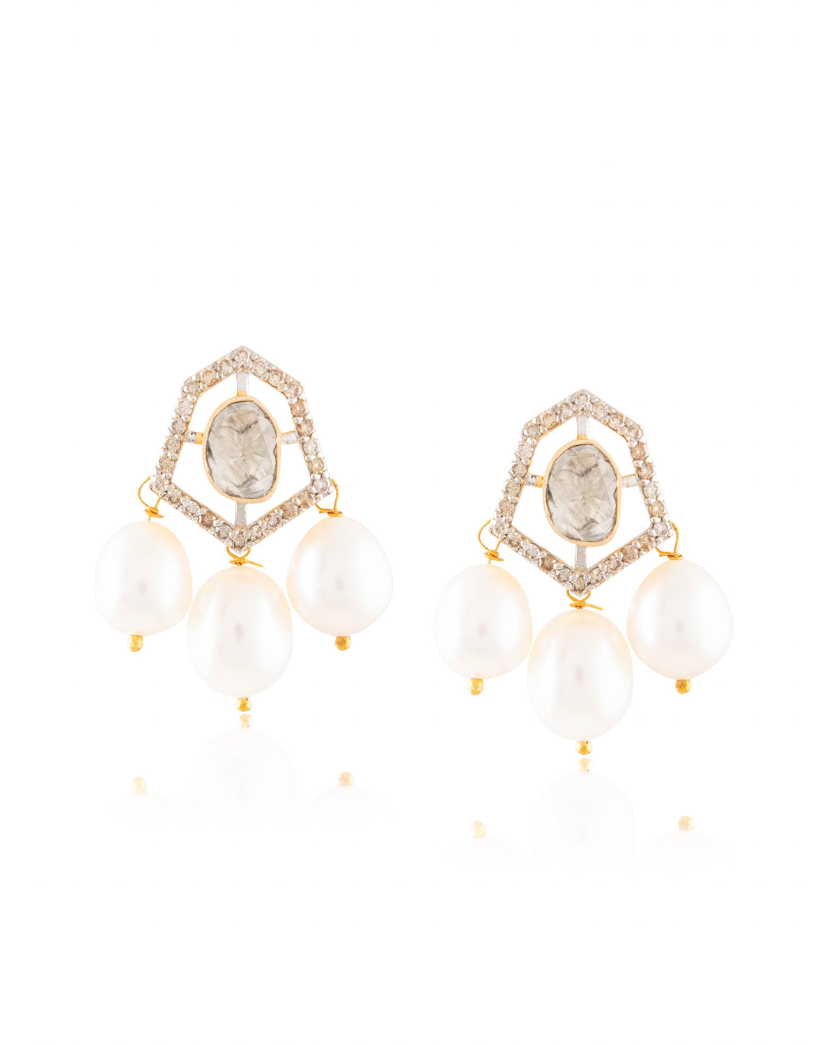 Harpreet Pendant And Tejal Tops Polki And Diamond Set