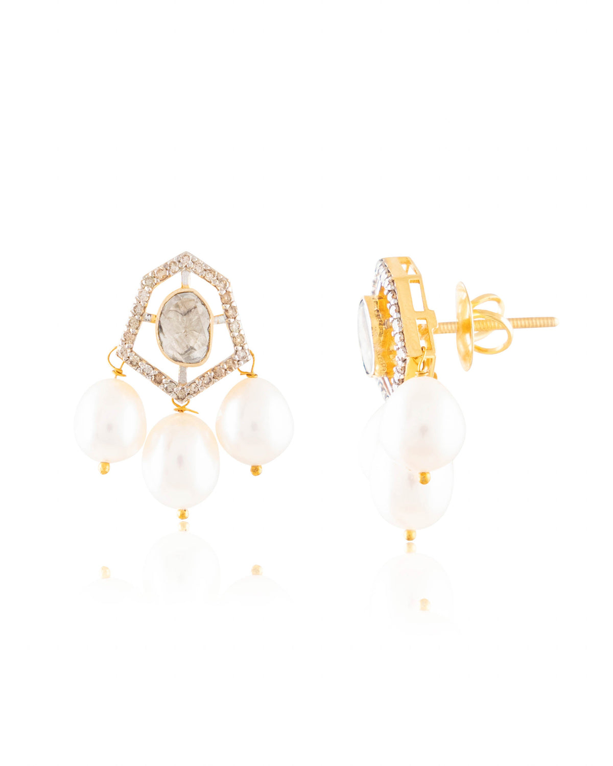 Harpreet Pendant And Tejal Tops Polki And Diamond Set