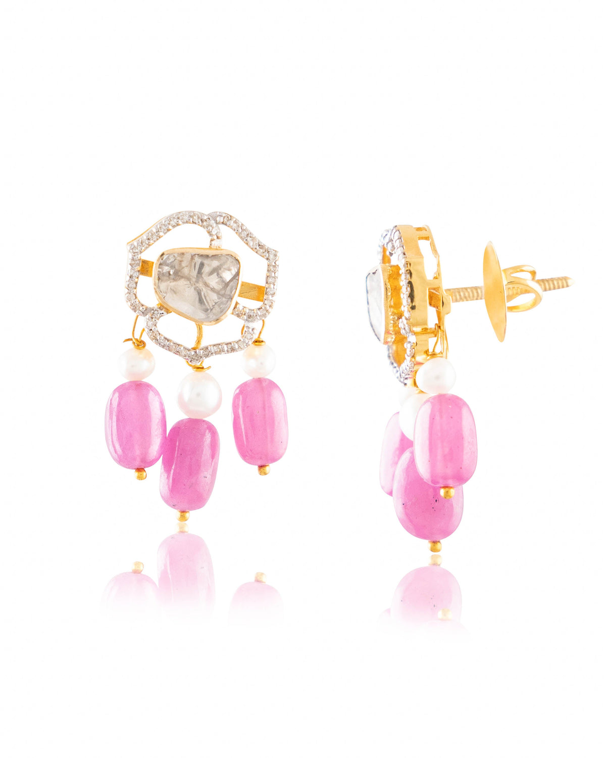 Mishka Pendant And Adweta Tops Polki And Diamond Set
