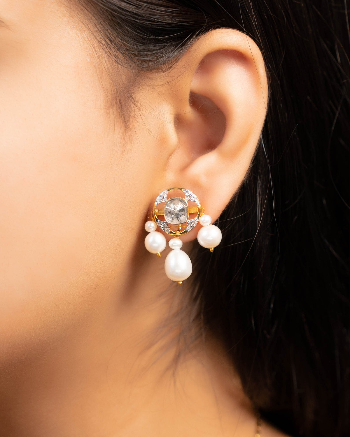 Vriddhi Pendant And Jignisha Tops Polki And Diamond Set