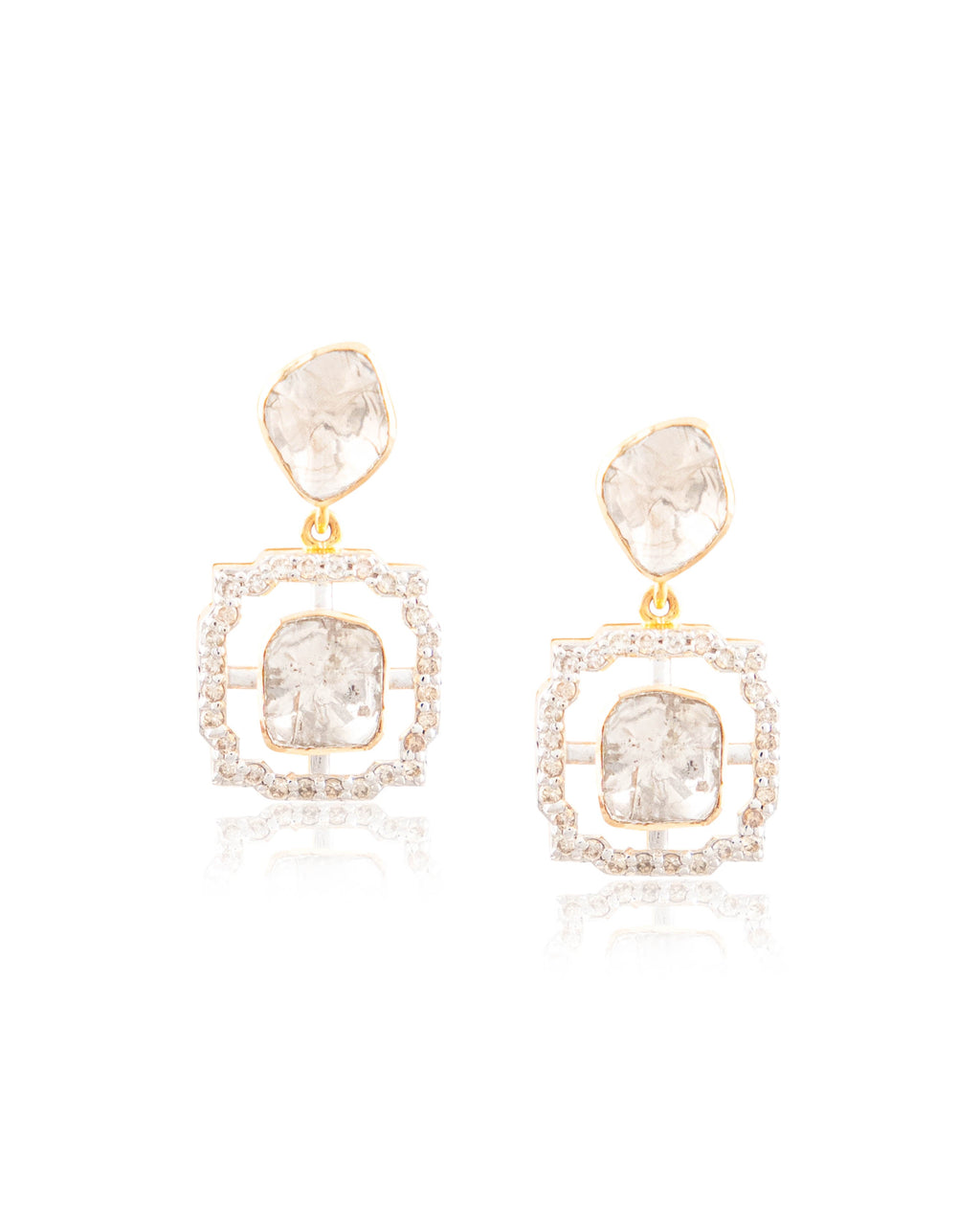 Ariya Choker And Hardika Long Earrings Polki And Diamond Set