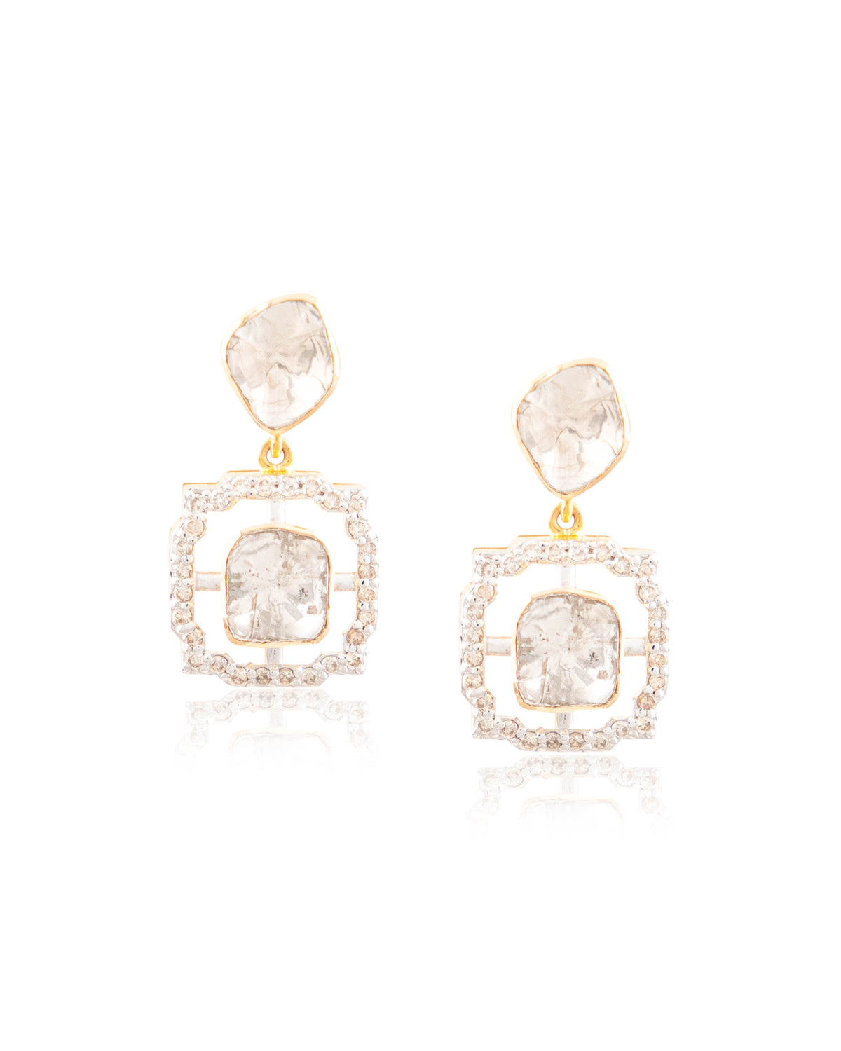 Ariya Choker And Hardika Long Earrings Polki And Diamond Set