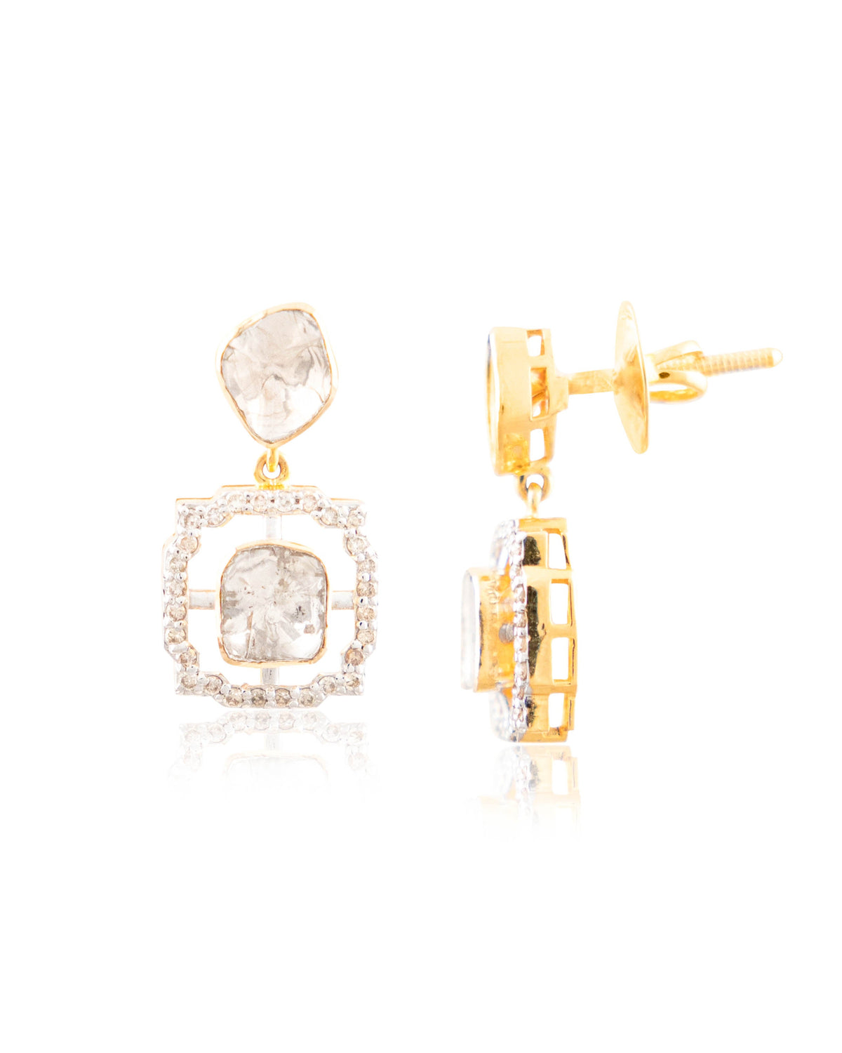 Ariya Choker And Hardika Long Earrings Polki And Diamond Set