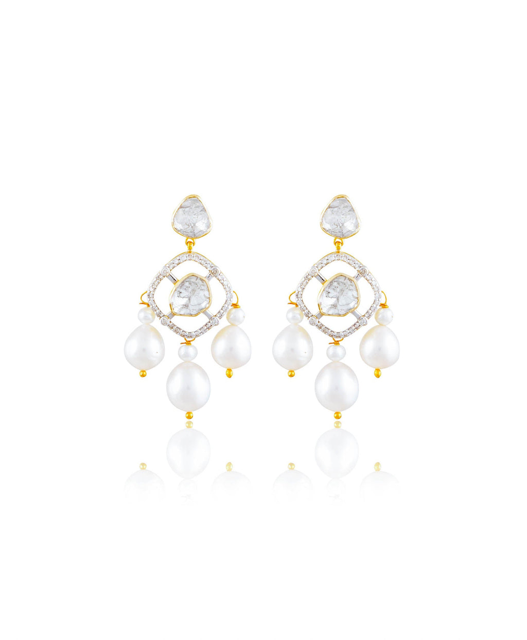 Eram Choker And Erika Long Earring Polki And Diamond Set