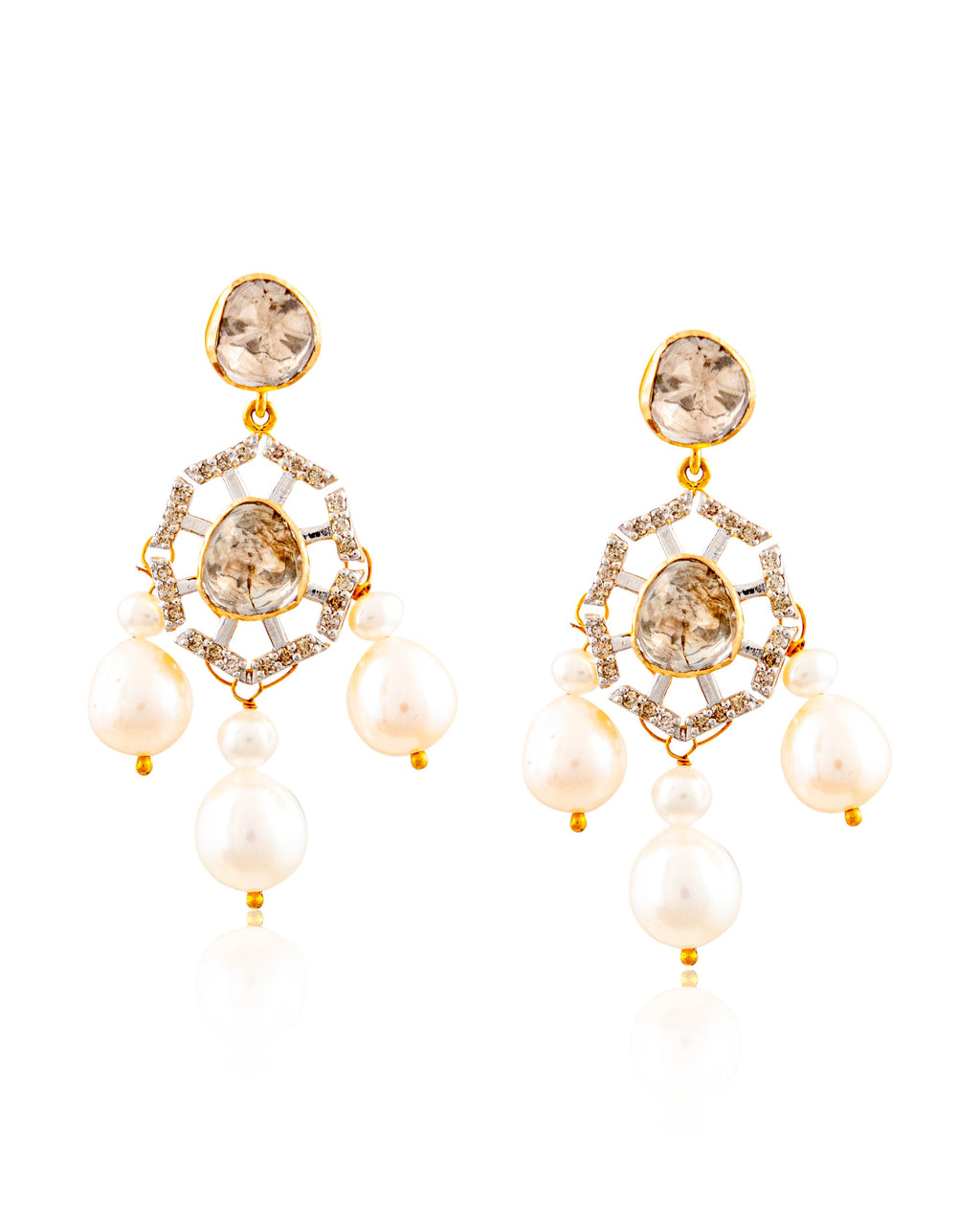 Anisha Choker And Diya Long Earrings Polki And Diamond Set