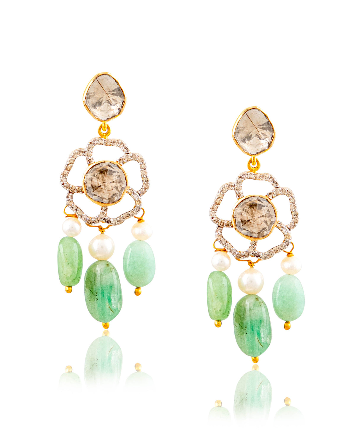 Priyal Choker And Divanshi Long Earrings Polki And Diamond Set