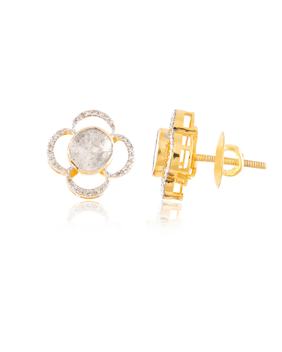 Sanchita Pendant And Pratyusha Tops Polki And Diamond Set