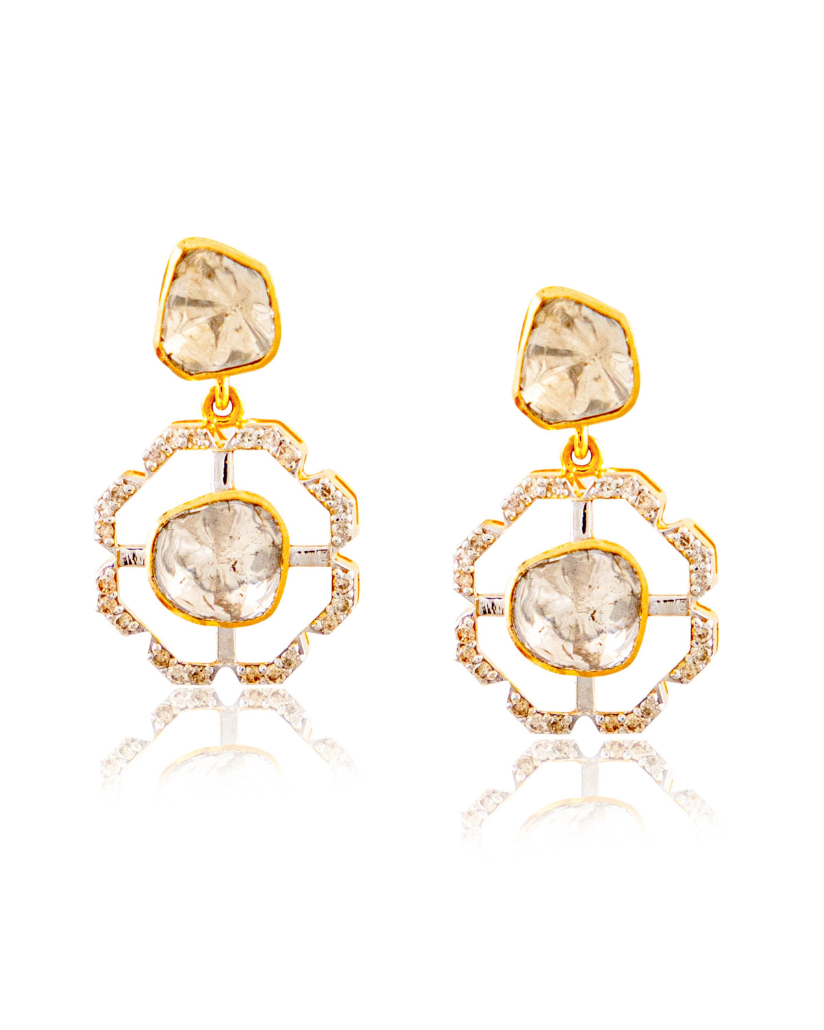 Piyusha Choker And Latasha Long Earrings Polki And Diamond Set