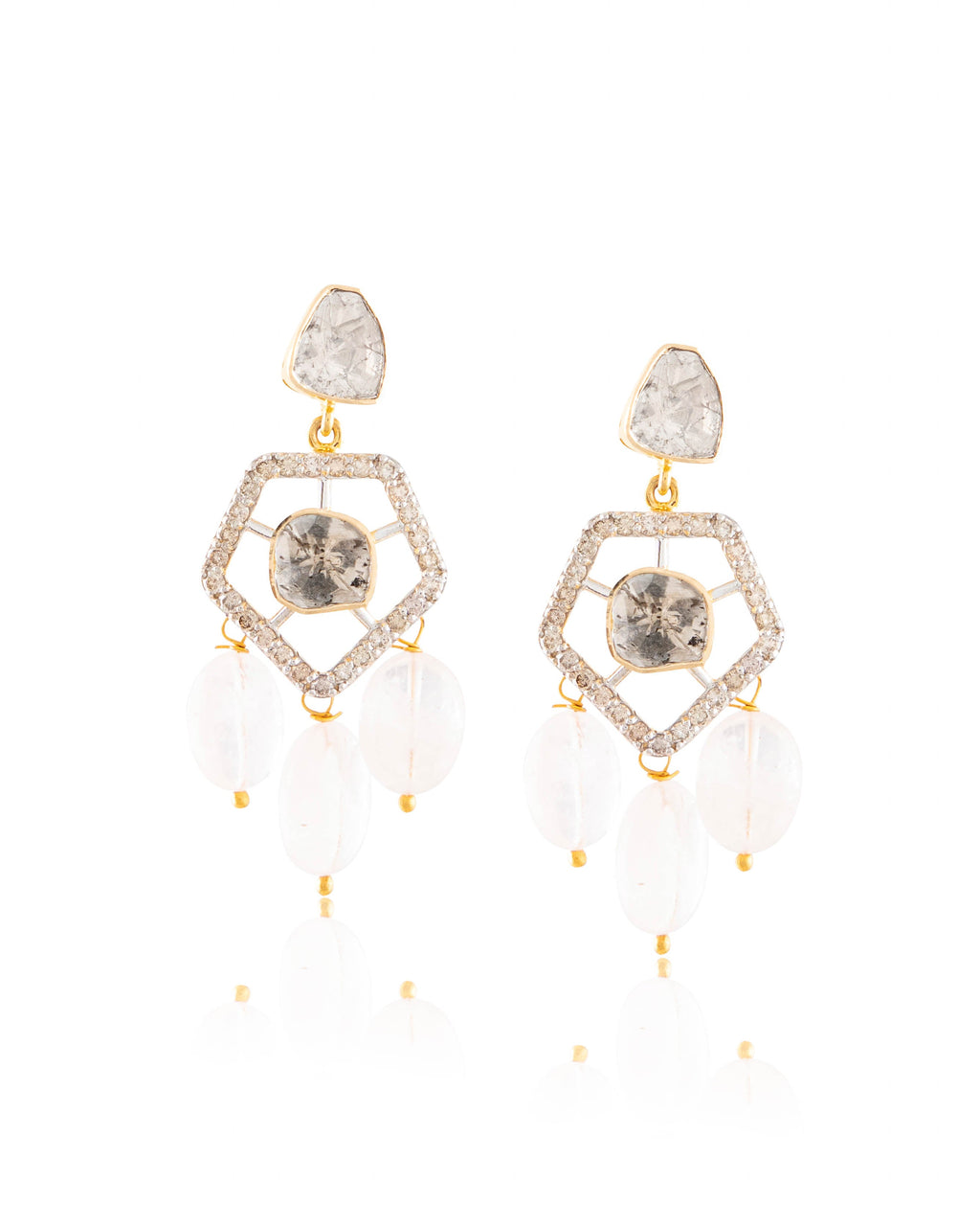 Sanam Choker And Nimah Long Earrings Polki And Diamond Set