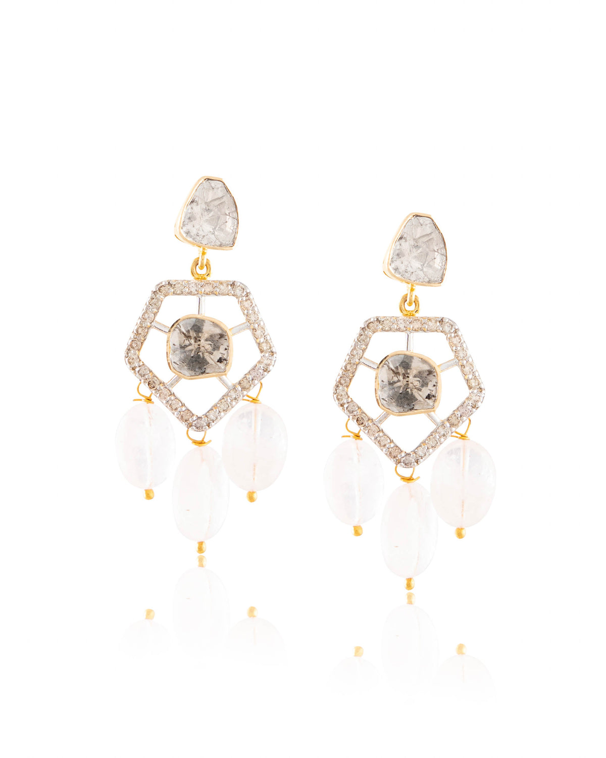 Sanam Choker And Nimah Long Earrings Polki And Diamond Set